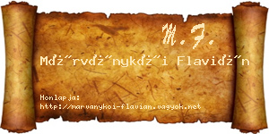 Márványkői Flavián névjegykártya